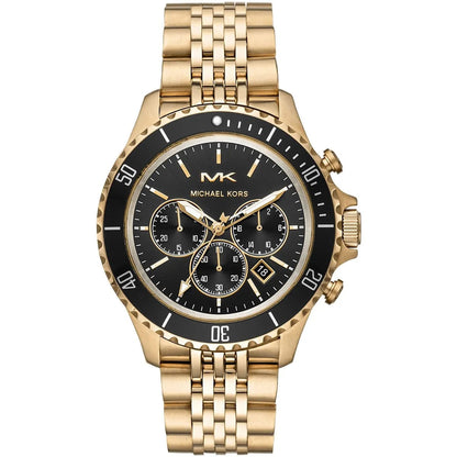 Michael Kors MK8726 Men’s Black Dial Gold Stainless Steel Bayville Chronograph Watch