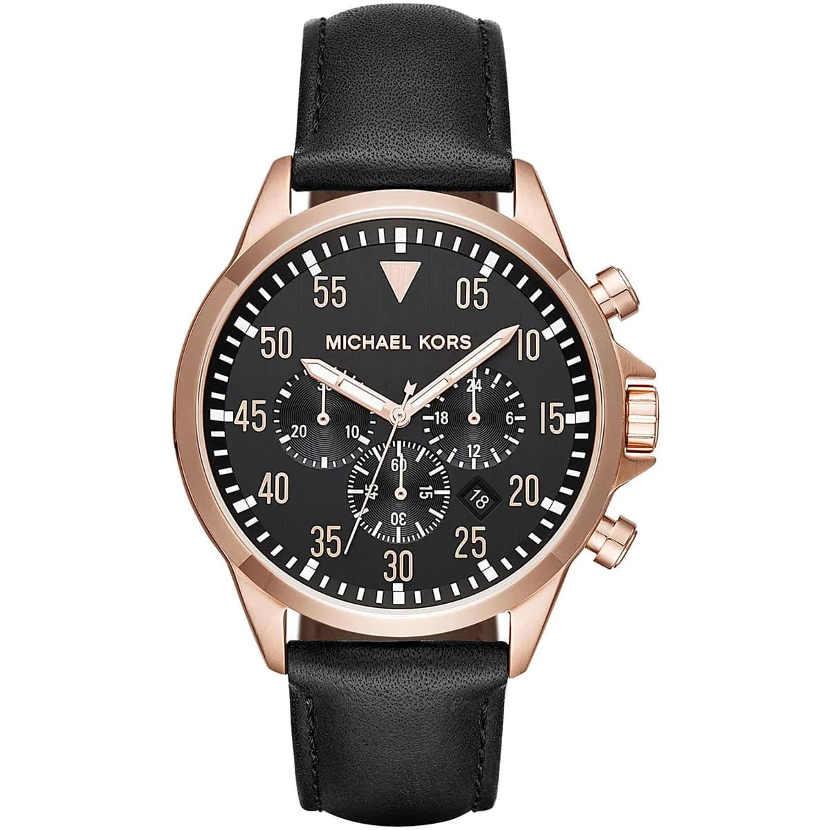 Michael Kors MK8535 Men’s Black Dial Rose Gold Stainless Steel Gage Chronograph Watch