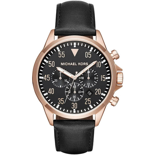 Michael Kors MK8535 Men’s Black Dial Rose Gold Stainless Steel Gage Chronograph Watch