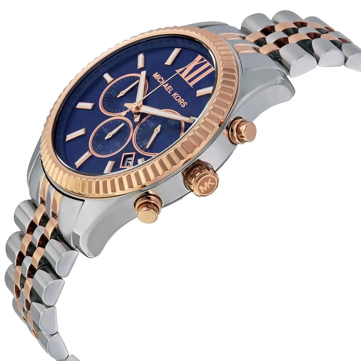 Michael Kors MK8412 Men’s Blue Dial Two-Tone Stainless Steel Lexington Chronograph Watch