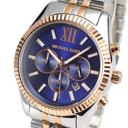Michael Kors MK8412 Men’s Blue Dial Two-Tone Stainless Steel Lexington Chronograph Watch