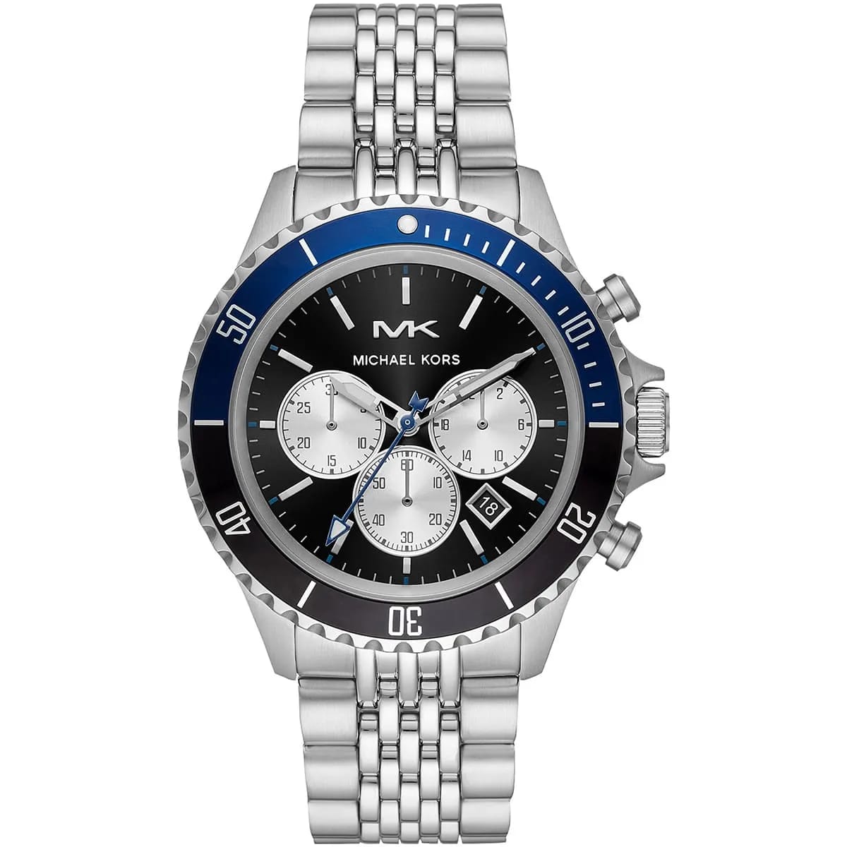 Michael Kors MK8749 Men’s Black Dial Silver Stainless Steel Bayville Chronograph Watch