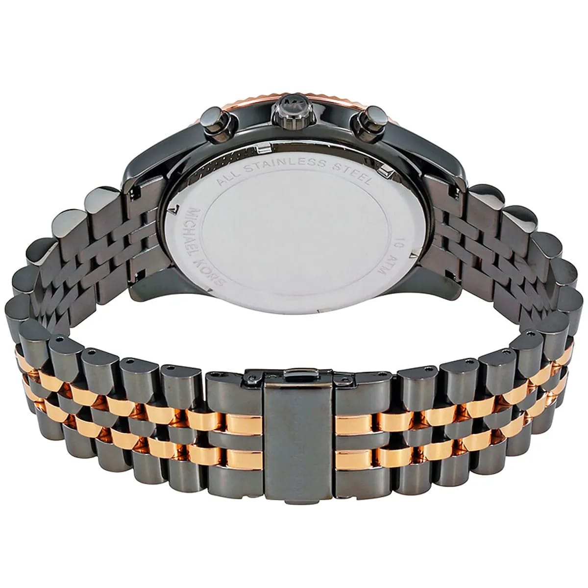 Michael Kors MK8561 Men’s Grey Dial Two-Tone Black Rose Gold Stainless Steel Lexington Chronograph Watch