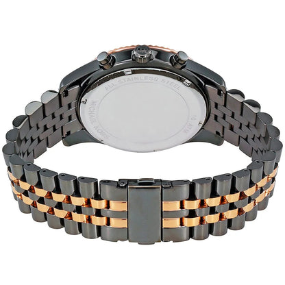 Michael Kors MK8561 Men’s Grey Dial Two-Tone Black Rose Gold Stainless Steel Lexington Chronograph Watch