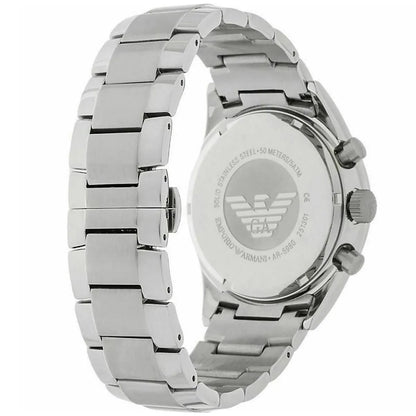 Emporio Armani AR5980 Men’s Black Dial Stainless Steel Tazio Large Chronograph Watch