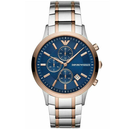 Emporio Armani AR80025 Men’s Blue Dial Two-Tone Stainless Steel Renato Chronograph Watch