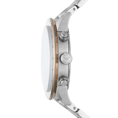 Emporio Armani AR11352 Men’s Champagne Dial Stainless Steel Mario Chronograph Watch