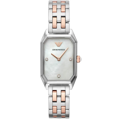 Emporio Armani AR11146 Women’s Mother of Pearl Dial Two-Tone Stainless Steel Gioia Watch