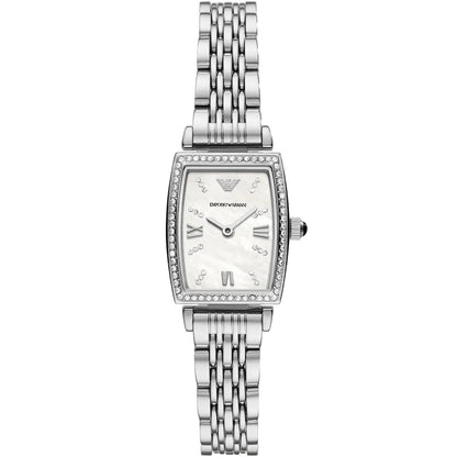 Emporio Armani AR11405 Women’s Mother of Pearl Dial Silver Stainless Steel Gianni T-Bar Watch
