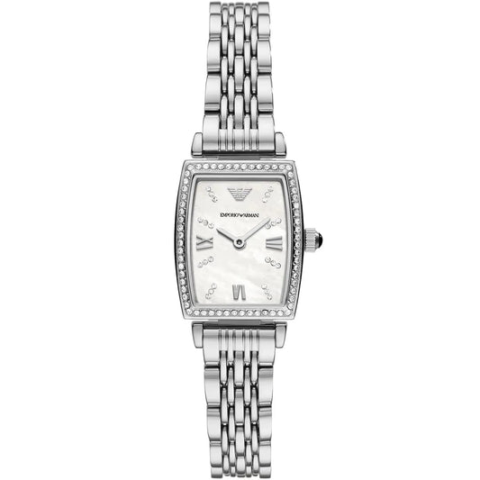 Emporio Armani AR11405 Women’s Mother of Pearl Dial Silver Stainless Steel Gianni T-Bar Watch