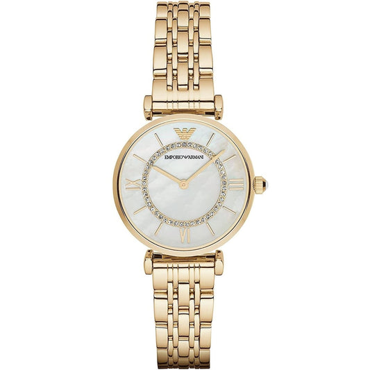 Emporio Armani AR1907 Women’s Mother of Pearl Dial Gold Stainless Steel Gianni T-Bar Watch