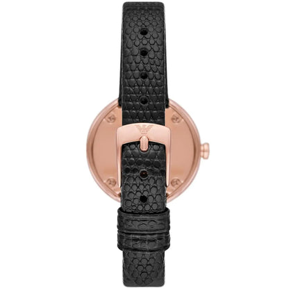 Emporio Armani AR11493 Women’s Black Dial Rose Gold Leather Rosa Watch