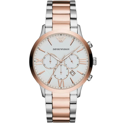 Emporio Armani AR11209 Men’s White Dial Two-Tone Stainless Steel Giovanni Watch