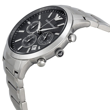 Emporio Armani AR2434 Men’s Black Dial Stainless Steel Renato Watch