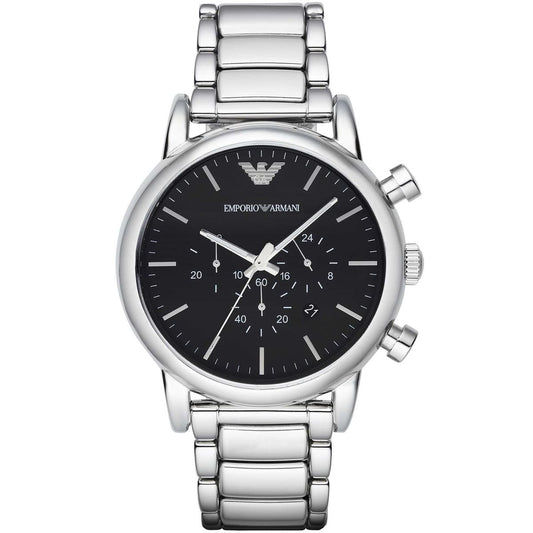 Emporio Armani AR1894 Men’s Black Dial Stainless Steel Luigi Chronograph Watch