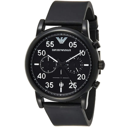 Emporio Armani AR11133 Men’s Black Dial Black Silicone Chronograph Watch