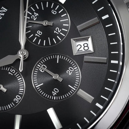 Emporio Armani AR2447 Men’s Black Dial Black Leather Chronograph Watch