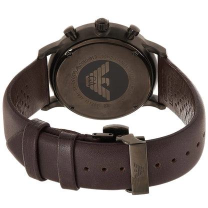 Emporio Armani AR1932 Men’s Grey Dial Brown Leather Chronograph Watch