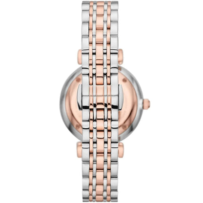 Emporio Armani Gianni T-Bar AR11537 Women's Two-Tone Crystal Encrusted Dial Luxury Watch