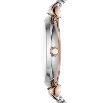 Emporio Armani Gianni T-Bar AR11537 Women's Two-Tone Crystal Encrusted Dial Luxury Watch