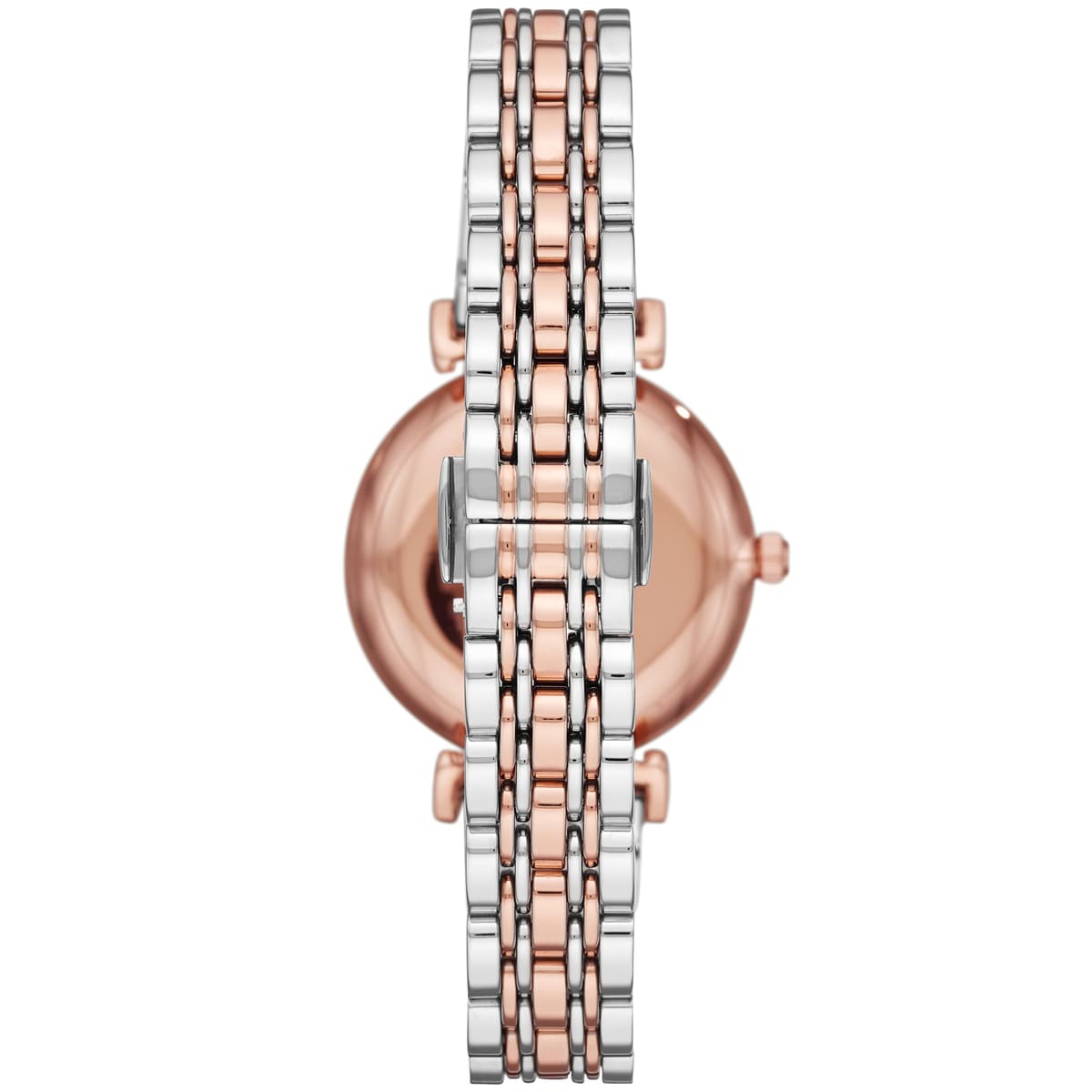 Emporio Armani Gianni T-Bar AR11537 Women's Two-Tone Crystal Encrusted Dial Luxury Watch