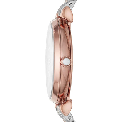 Emporio Armani Gianni T-Bar AR11537 Women's Two-Tone Crystal Encrusted Dial Luxury Watch