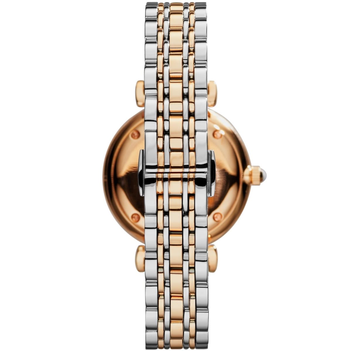 Emporio Armani Gianni T-Bar AR80035 Women's Two-Tone Crystal Pavé Dial Luxury Watch
