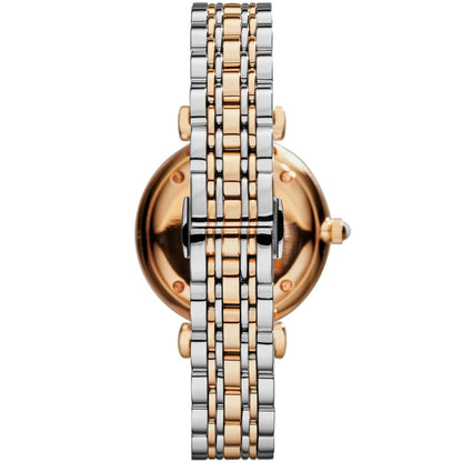 Emporio Armani Gianni T-Bar AR80035 Women's Two-Tone Crystal Pavé Dial Luxury Watch