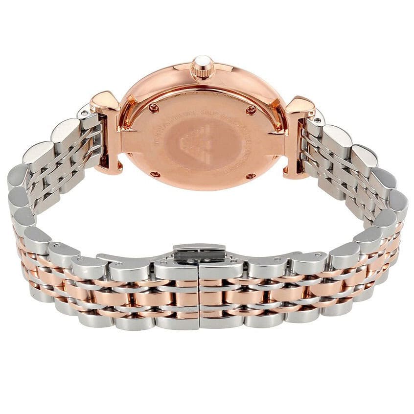 Emporio Armani Gianni T-Bar AR80035 Women's Two-Tone Crystal Pavé Dial Luxury Watch