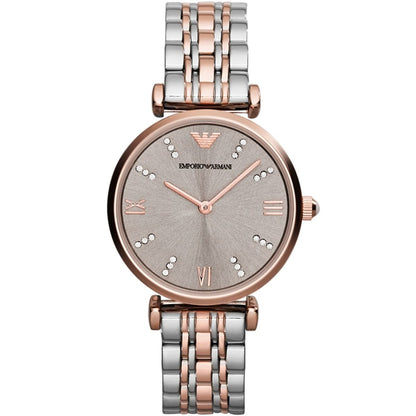 Emporio Armani Gianni T-Bar AR1840 Women's Rose Gold-Tone Luxury Watch
