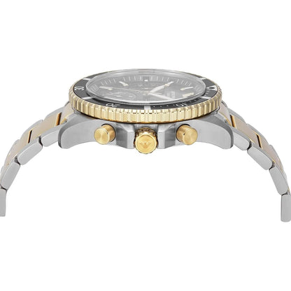 Emporio Armani World Explorer AR11680 Men's Solar Chronograph Black Dial Two-Tone Luxury Watch