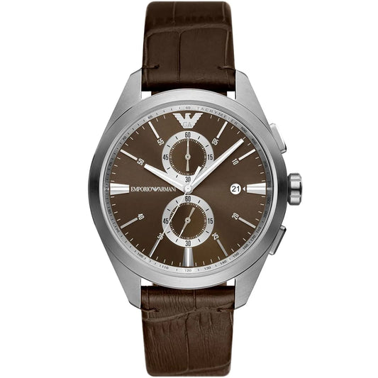 Emporio Armani Claudio AR11482 Men's Chronograph Brown Dial Brown Leather