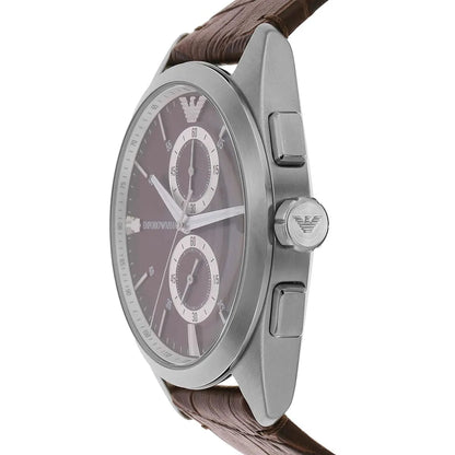 Emporio Armani Claudio AR11482 Men's Chronograph Brown Dial Brown Leather