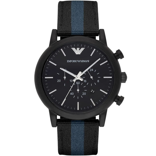 Emporio Armani Luigi AR1948 Chronograph Black Fabric Watch