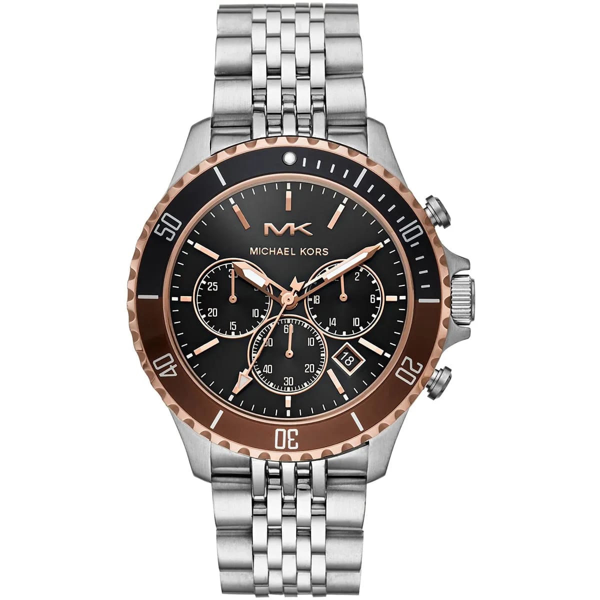 Michael Kors MK8725 Men’s Black Dial Two-Tone Stainless Steel Bayville Chronograph Watch