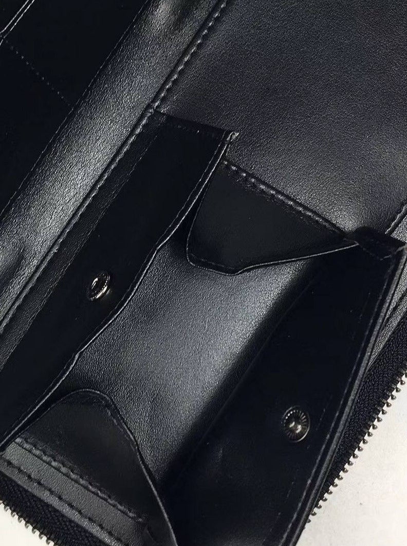 CK Long Black Leather Wallet For Unisex 76#