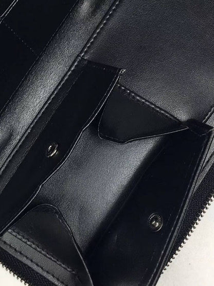 CK Long Black Leather Wallet For Unisex 76#