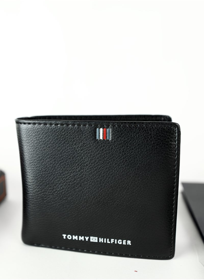 TH Black Leather Wallet For Men 1#