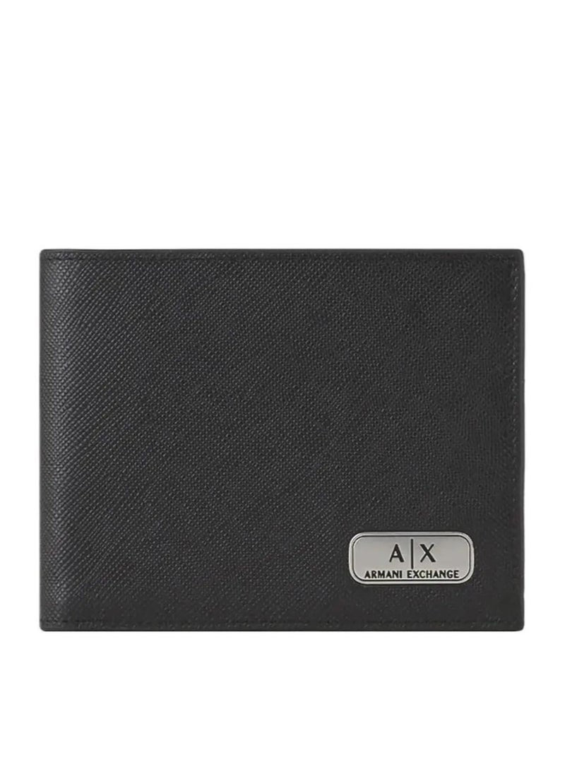 AX Black Leather Wallet & Keychain Set For Men 17#