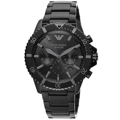 Emporio Armani Diver AR11363 All Black Chronograph Watch