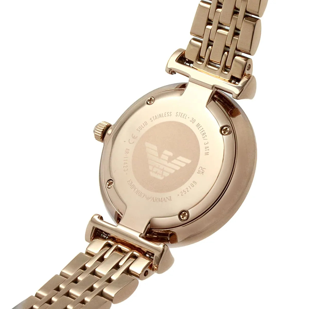 Emporio Armani Gianni T-Bar AR11423 Rose Gold & Navy Crystal Ladies Watch
