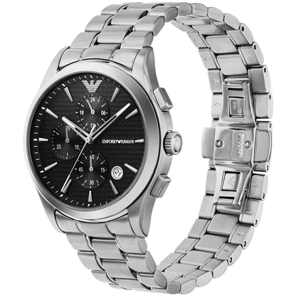 Emporio Armani Paolo AR11602 Silver-Tone Black Dial Metal Men's Watch
