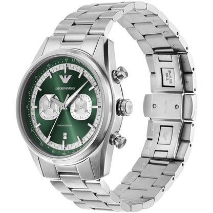 Emporio Armani Racer AR11637 Silver-Tone Green Dial Metal Men's Watch