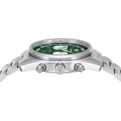 Emporio Armani Racer AR11637 Silver-Tone Green Dial Metal Men's Watch