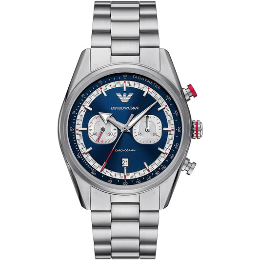 Emporio Armani Racer AR11676 Silver-Tone Blue Dial Metal Men's Watch