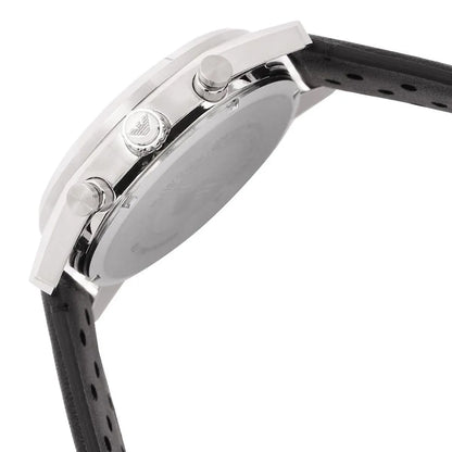 Emporio Armani Racer AR11677 Silver Dial Perforated Leather Men's Watch