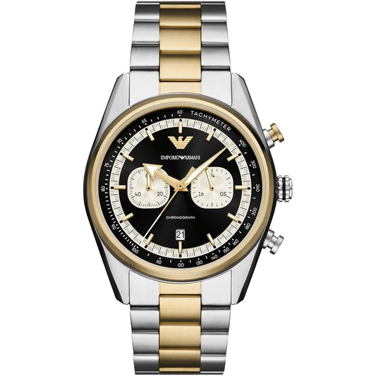 Emporio Armani Racer AR11678 Two-Tone Black Dial Metal Men's Watch