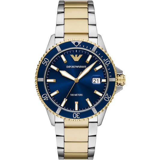 Emporio Armani World Explorer AR11682 Two-Tone Blue Dial Men's Watch