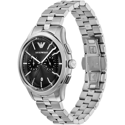Emporio Armani Dario AR11691 Chronograph Black Dial Silver Stainless Steel Men's Watch