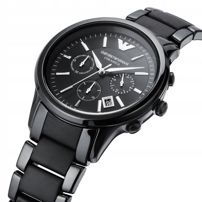 Emporio Armani AR1452 Men’s Black Dial Black Ceramic Ceramica Chronograph Watch